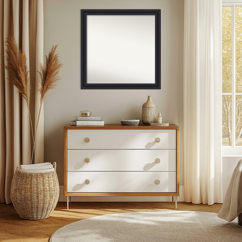 Miroir mural Dalat, Noir, 29,75 po x 29,75 po