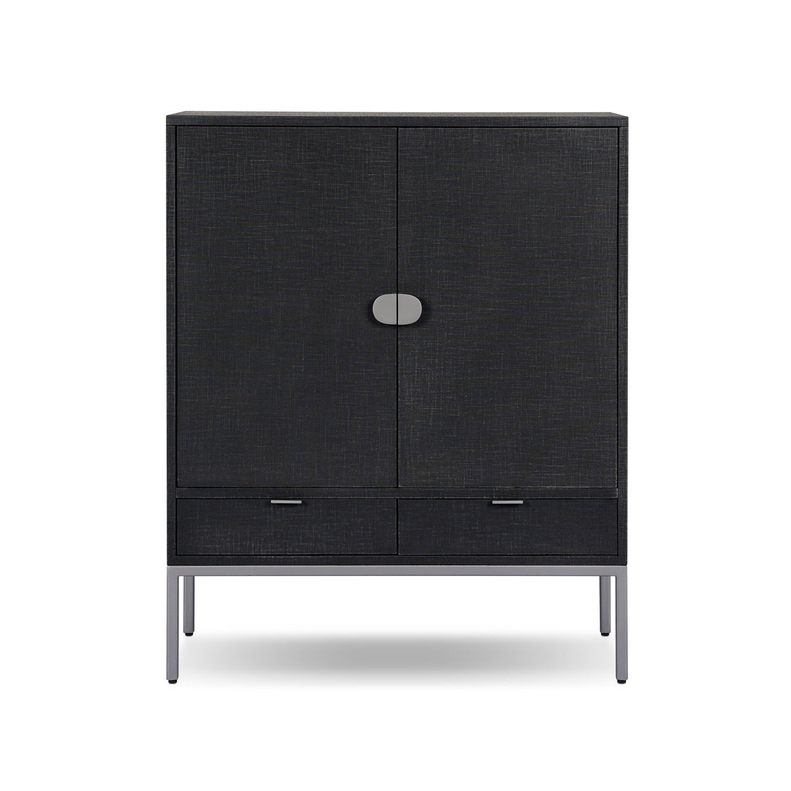 Marea Linen Bar Cabinet, Black Linen