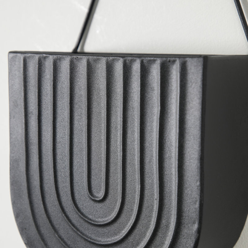 Vorti Metal Hanging Planter, Black