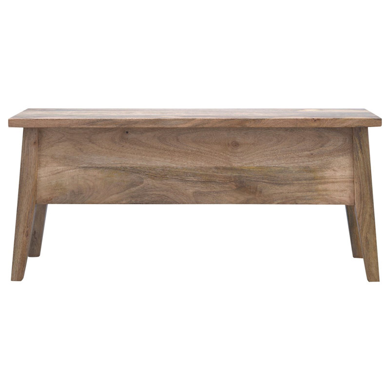 Banc de rangement en bois massif brun clair