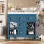 Ensemble de meuble-lavabo 36 po avec lavabo en résine, armoire de rangement en bois massif, ensemble de meuble-lavabo autoportant avec 5 tiroirs et portes à fermeture douce, meuble-lavabo