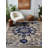 Madeline Collection Digital Print Cotton-Polyester Blue Gray Moroccan Rug-1926004166