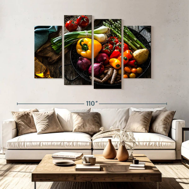 Poêle Yarlin avec légumes, H 54 po x l 84 po