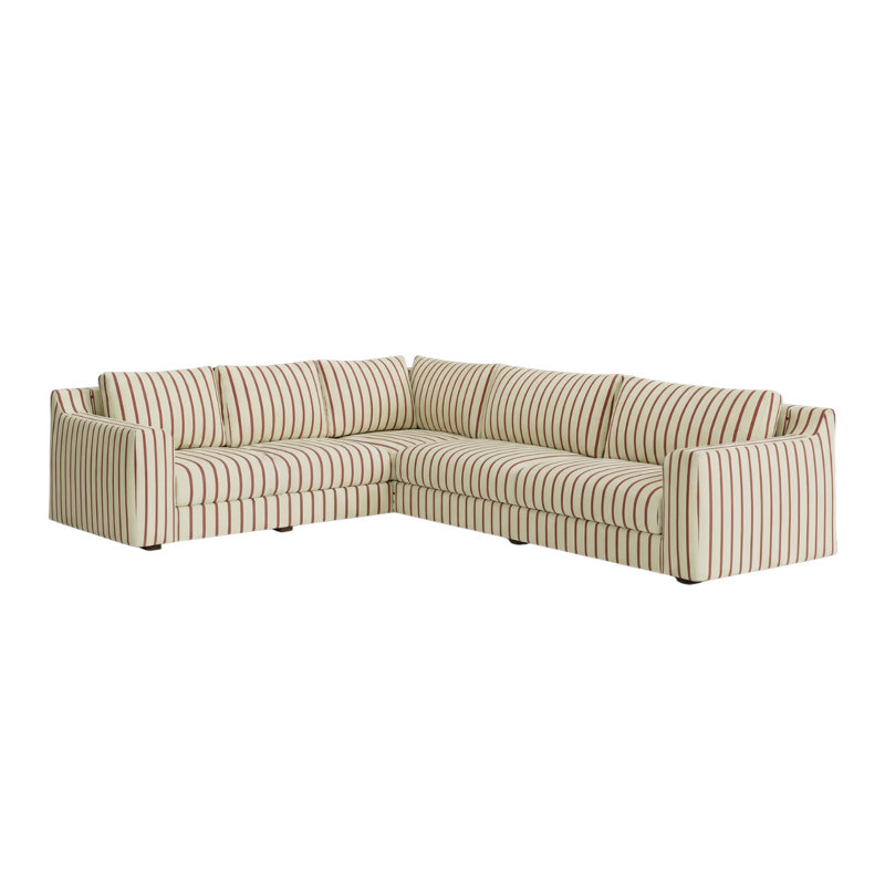 Canapé modulaire en L réversible Elevate, Brick Striped Hemp Blend