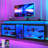 71" LED TV Stand For Tvs Up To 80" With Adjustable Shelves, LED Lights, Large High Gloss Gaming Entertainment Center-1219847161-1236965398