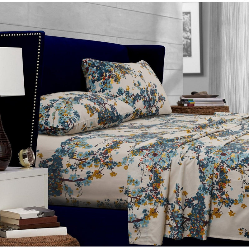 Casablanca Sateen Floral Sheet Set, California King