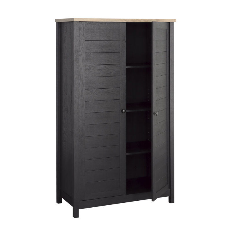 Armoire de rangement côtière en bois d'ingénierie, noir