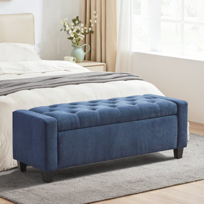 48.8" W Polyester Upholstered Storage Bench