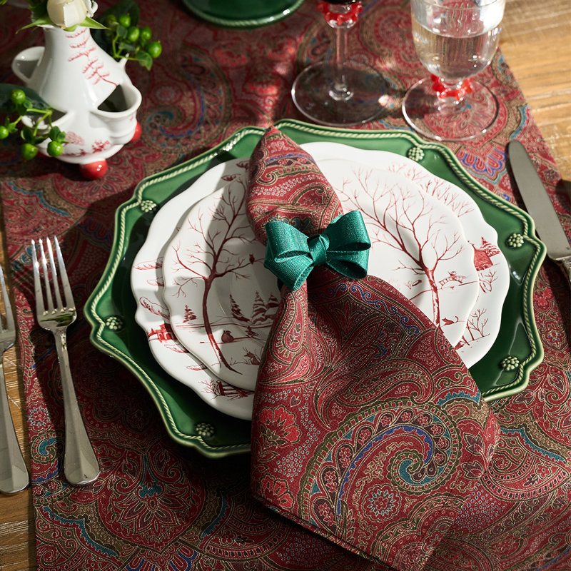 Paisley 18" x 90" Table Runner, Red