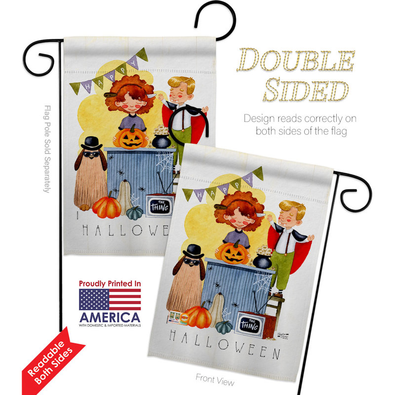 Double Sided 18.5'' H x 13'' W Polyester Halloween Flag Set