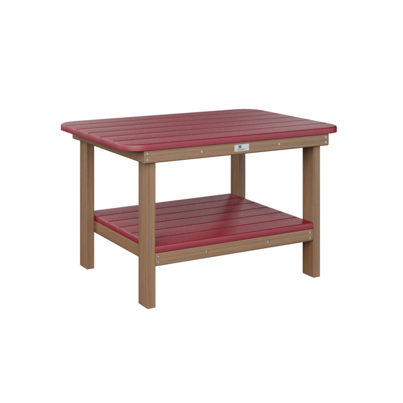 Table basse Berlin Gardens, Acajou antique, Rouge écarlate
