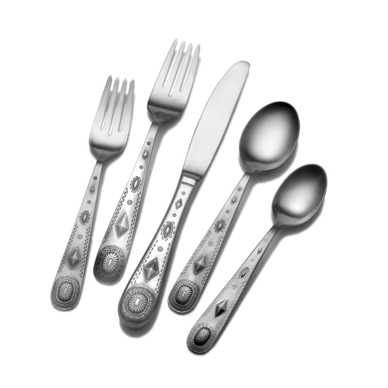 Taos 45-Piece Silver Stainless Steel Flatware Set, Service for 8
