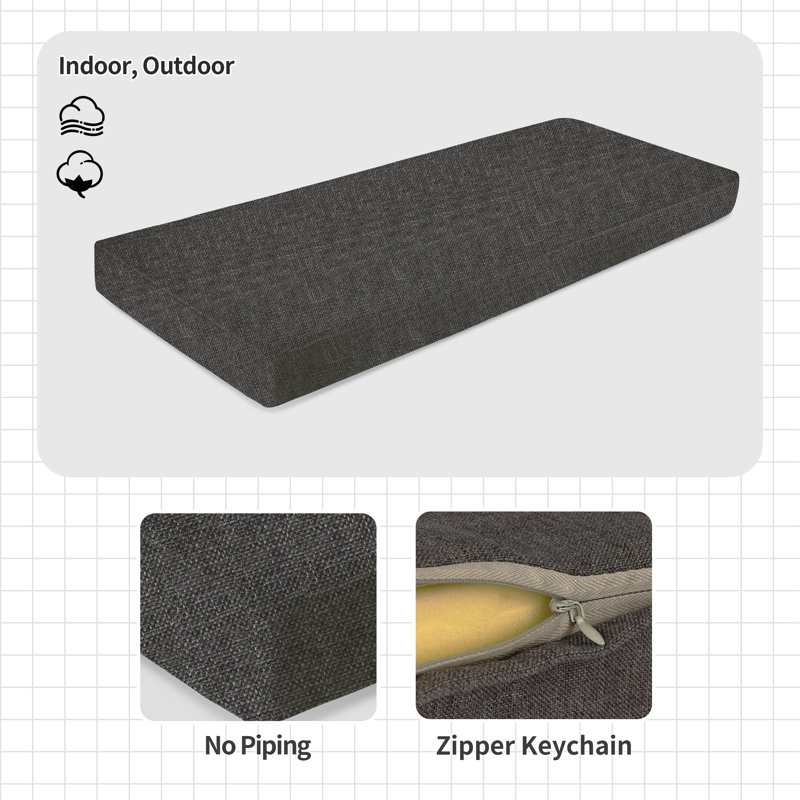 Coussin de banc sur mesure pour meubles de patio intérieur / extérieur