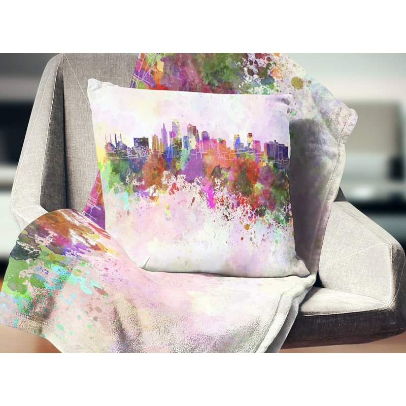 Coussin Cityscape, 16 po x 1 po, Carré