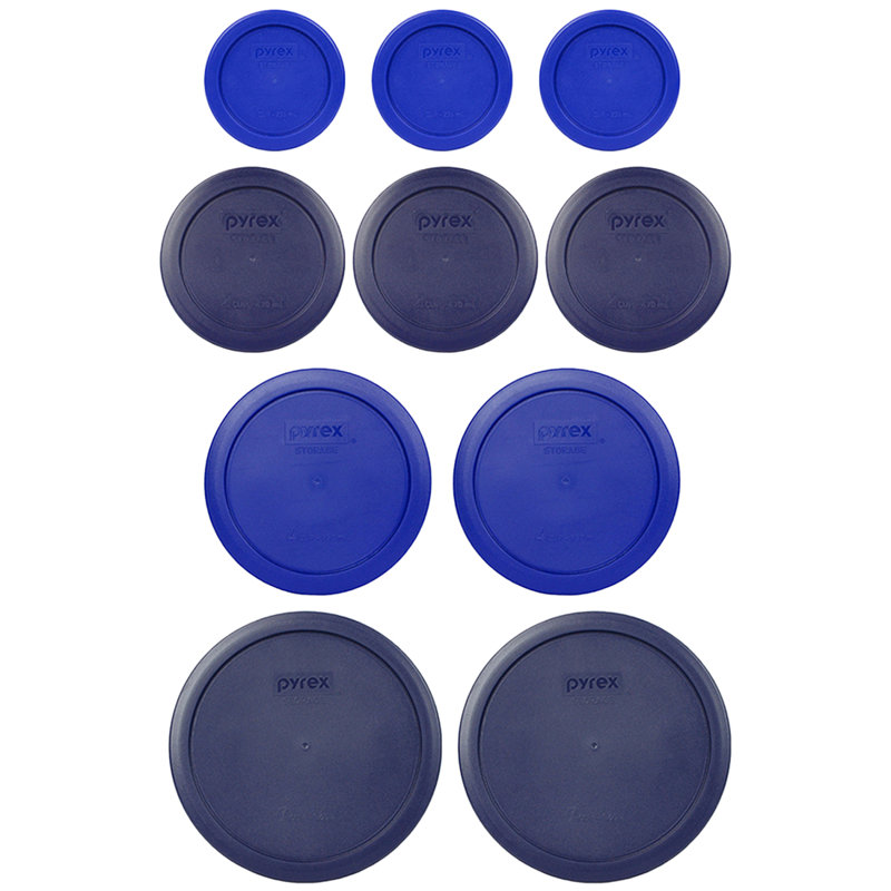 Couvercles Pyrex 7202-PC cobalt, 7200-PC bleu foncé, 7201-PC cobalt et bleu foncé 7402-PC