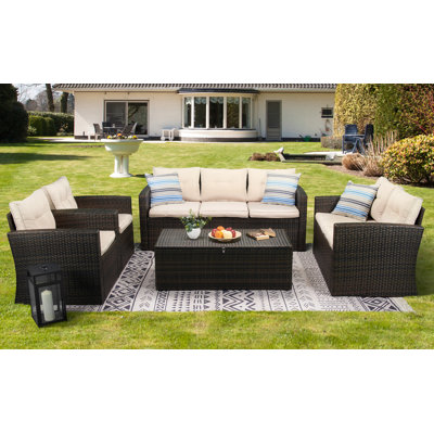 Barrada 7 - Person Patio Conversation Set with Cushions