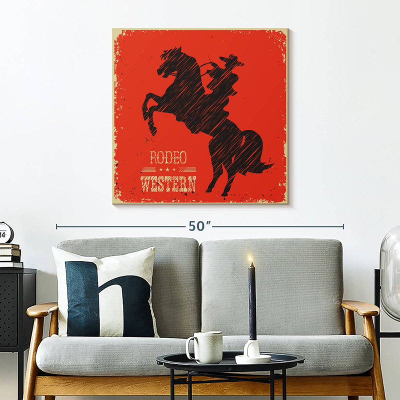 Lelar Western Rodeo, 30" H x 30" W