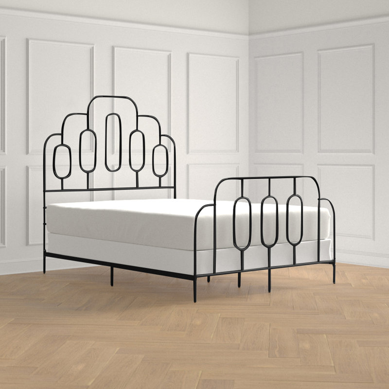 Magdeline Metal Open-Frame Bed, Queen, Black