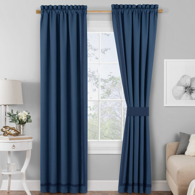 Palfi Semi Sheer Curtain Pair, Blue