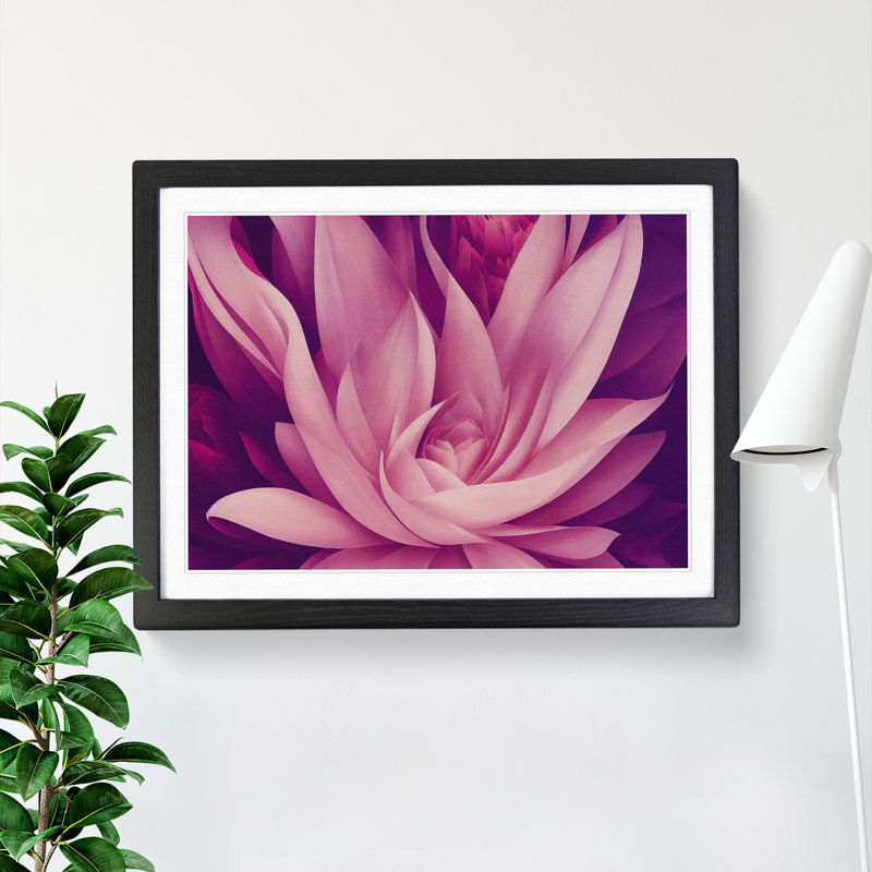 Beautiful Modern Flower - Single Picture Frame Print, Black Framed, 34cm H x 46cm W x 2cm D