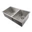 Chamonix Stainless Steel 36" L x 19" W Double Basin Undermount Kitchen Sink with Basket Strainer