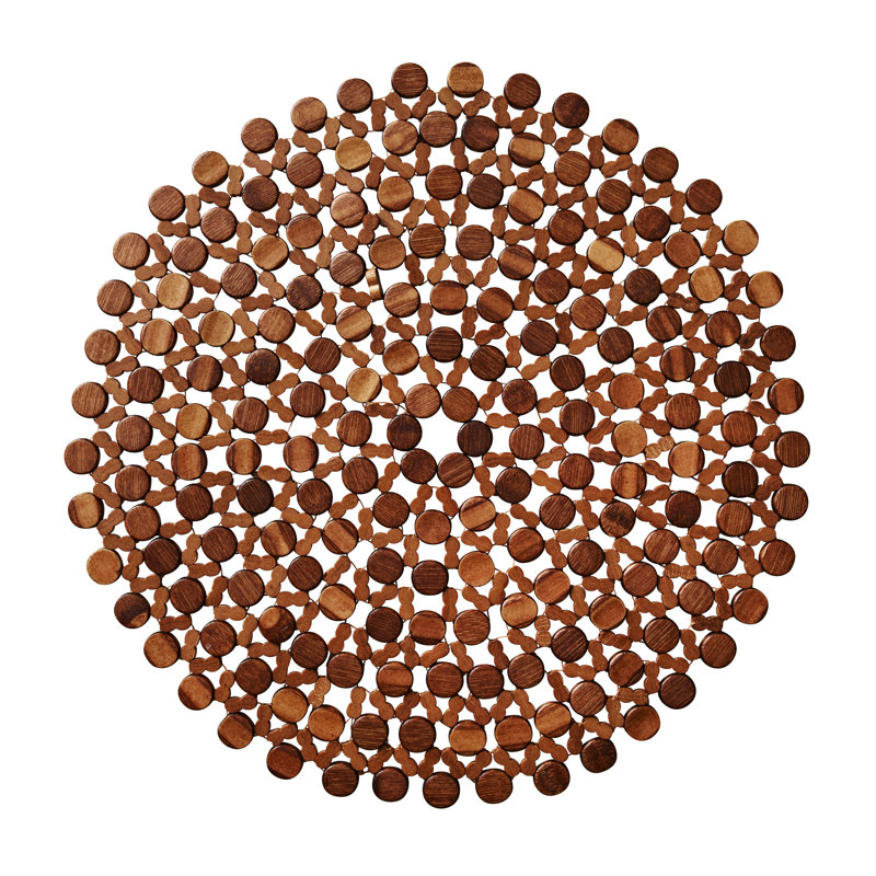 Round Bamboo Placemat, Brown