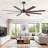 Cissline 65" Black Modern Ceiling Fan With Light and Remote Control for Living Room