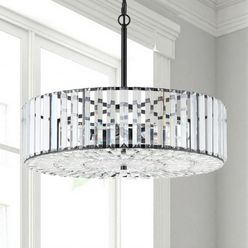 Plafonnier semi-encastré en cristal, Noir mat