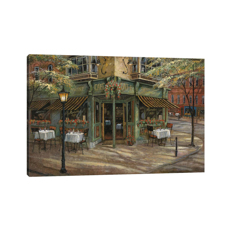 Mandi's Café par Ruane Manning - reproduction d'art, H 40 po x l 60 po x 1,5 po, Aucun mat, Toile tendue