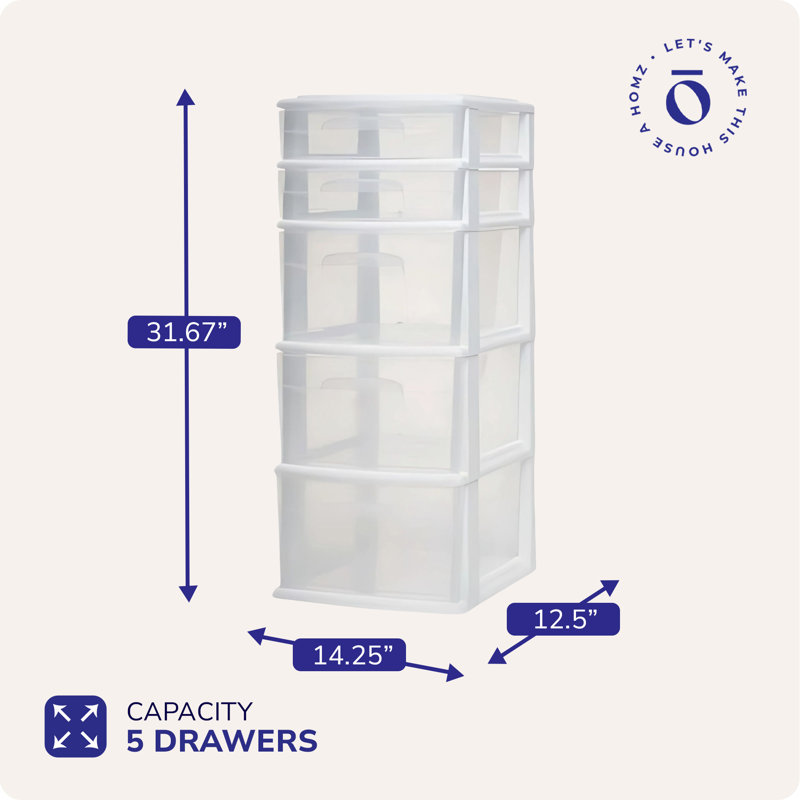 Chariot de rangement Homz, White