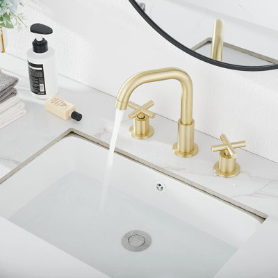 2-handle Bathroom Faucet with Drain Assembly
