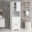 Armoire de salle de bain haute polyvalente avec rangement abondant et dispositif de sécurité