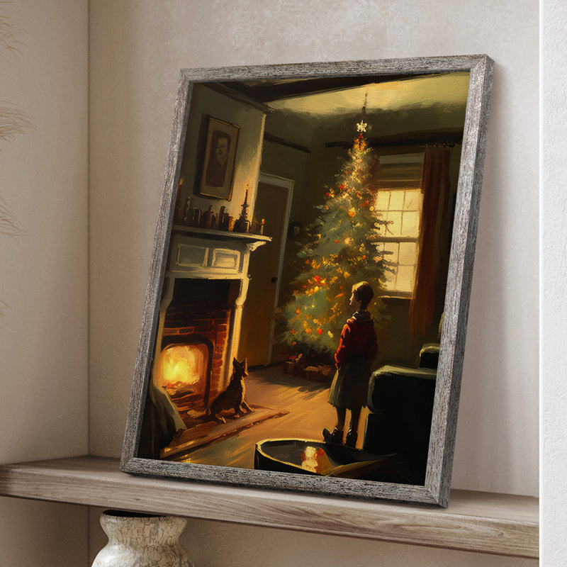«Christmas Holiday Art DCXII», reproduction d'art encadrée - bois massif, H 11 po x l 9 po