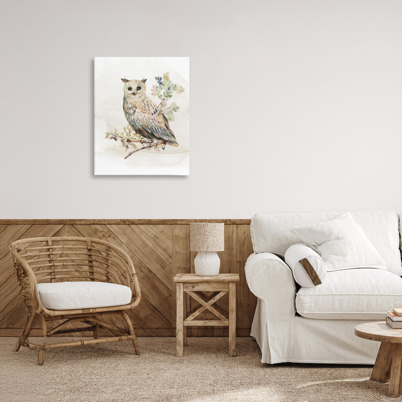 Chouette forêt avec toile feuillage, design par CAD Designs, H 20 po x l 16 po
