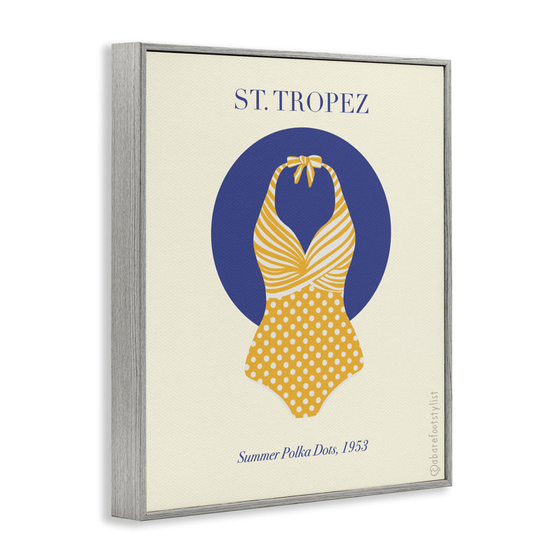 Encadré giclée St. Tropez, par A Barefoot, H 14 po x l 11 po, Estampe numérique Farmhouse