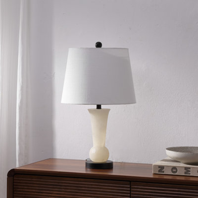 Eliza 23" Transitional Modern Alabaster/Crystal LED Table Lamp