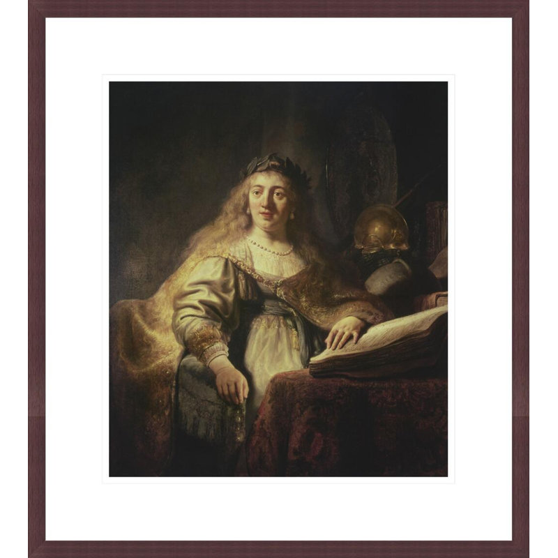 «Saskatia as Minerva» par Rembrandt van Rijn - Estampe numérique encadrée, H 19,77 po x l 17,75 po
