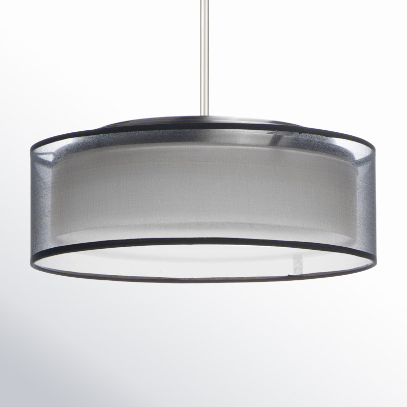 Luminaire suspendu cylindrique à 3 lumières Jessalyn, Nickel satiné noir