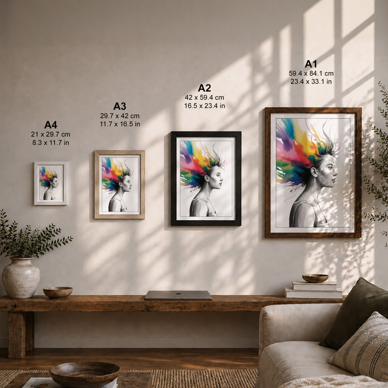 Chromatic Liberation Modern - Framed Print, A2 - 59.4 x 42.0 cm, Walnut