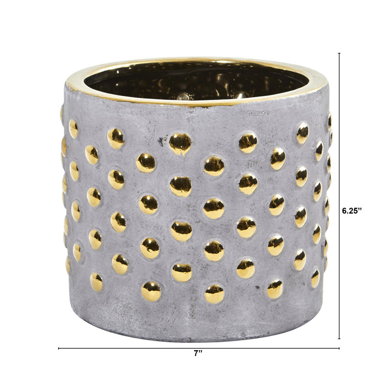 Pot à fleurs en céramique Arusha, H 6,25 po x l 7 po x P 7 po