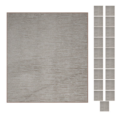 Solid Color Machine Made Tufted Polyester Area Rug in Gray Set