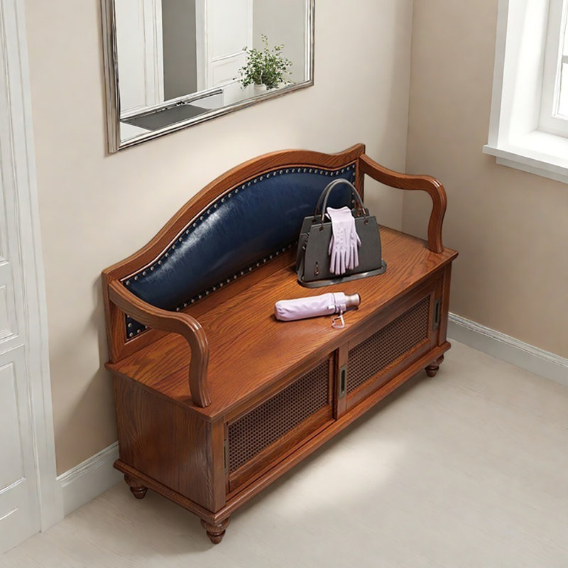 Tabouret à langer 31,5 po, Bleu / noyer clair