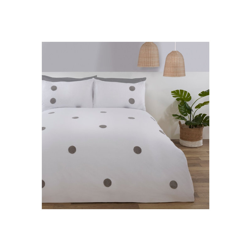 Beshore Polyester Solid Colour Duvet Cover Set with Pillowcases Included, Silver, King Duvet Cover + 2 Standard Pillowcases