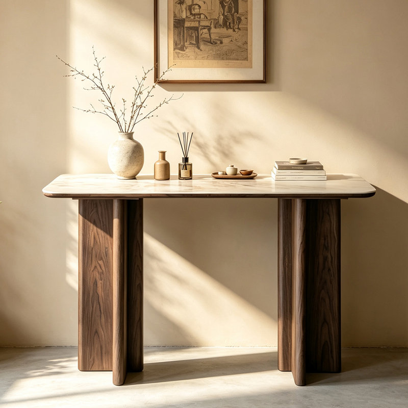 Console Mid-Century, H 31,5 po x l 47,2 po x P 13,8 po