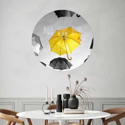 Personalized Trendy Glass Yellow Umbrella Wall Art Makes A Perfect Modern Decorative Hanging Gift