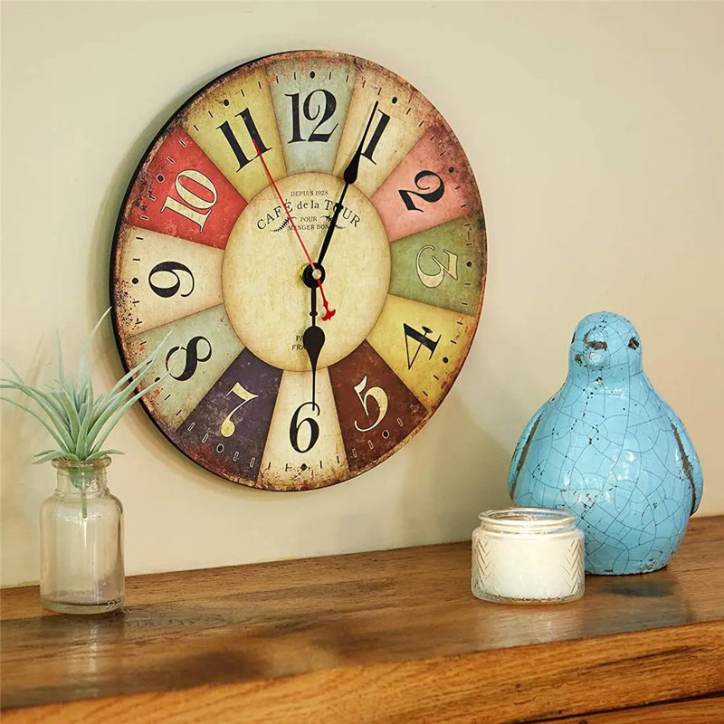 Horloge murale en bois manufacturé Northledge