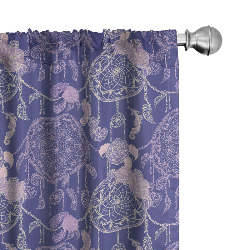 Boho Vintage Tropic Flower Semi-Sheer Rod Pocket Sliding Panels, 28" x 95"