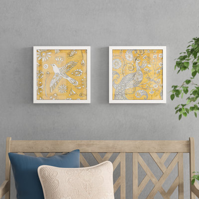 " Color My World Nordic Woodcut I Gold " 2 - Pieces