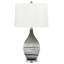 Lampe de table en verre tourbillon gris et blanc 28 po Carrera