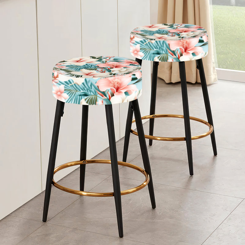 Oceanic Whispers Tropical Pattern - Tropical Bar Stools Set Of 2